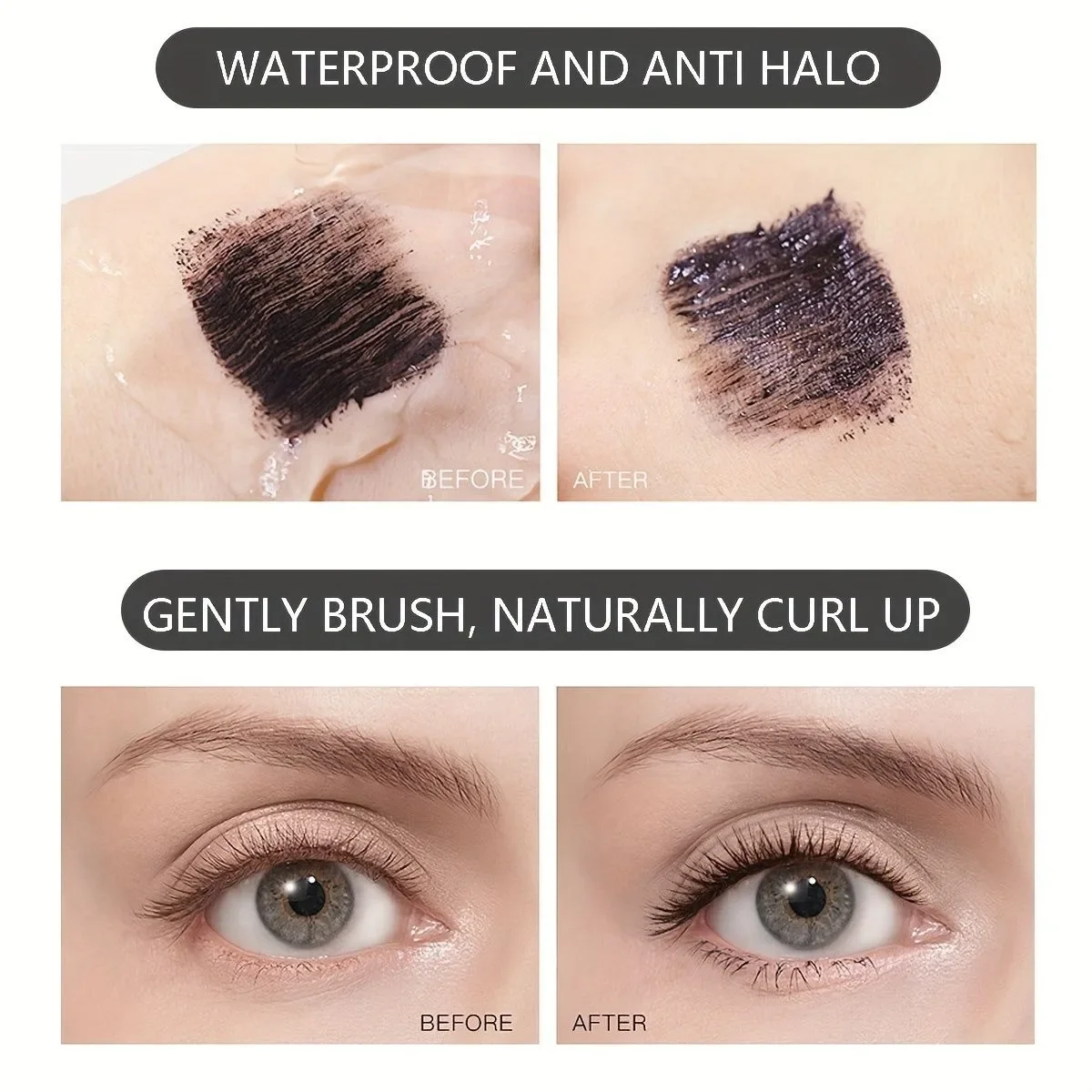 Wodoodporny tusz do rzęs 3D Fiber Mascara, długotrwały, naturalnie podkręcający rzęsy, nie rozmazuje się, maksymalnie powiększa objętość, intensywnie pogrubia i wydłuża.