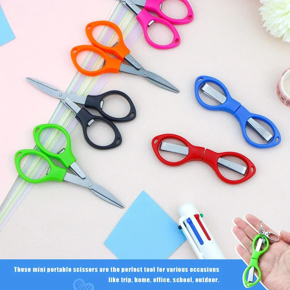 3-18 قطعة مقص قابل للطي عدد وأدوات مقبض بلاستيكي متعدد الوظائف 8 كلمات مقص آمن من الفولاذ المقاوم للصدأ مقص قابل للتمدد