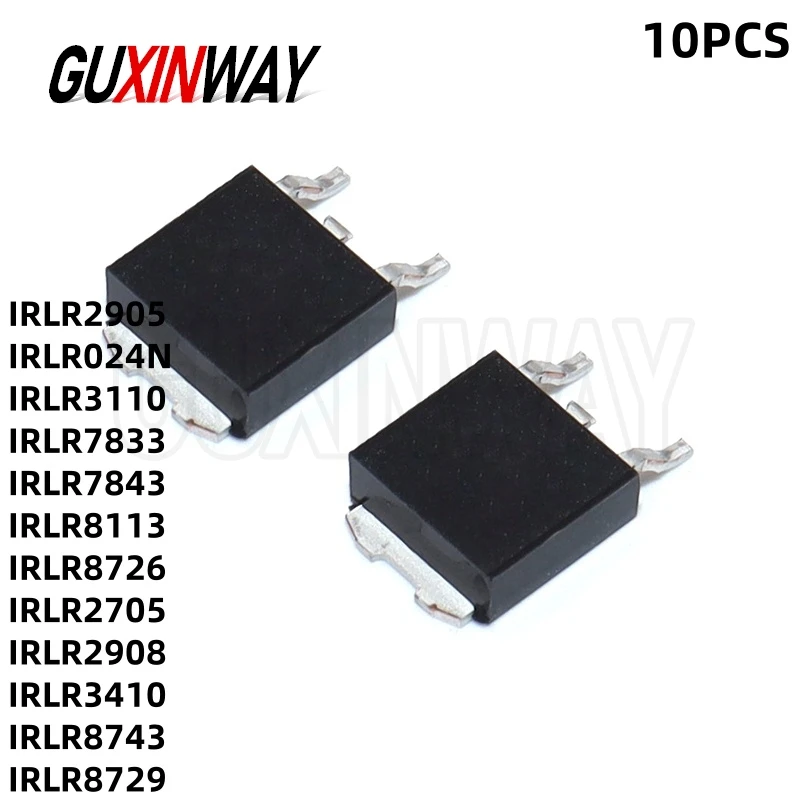 10pcs 100% New IRLR2905 IRLR024N IRLR3110 IRLR7833 IRLR7843 IRLR8113 IRLR8726 IRLR2705 IRLR2908 IRLR3410 IRLR8743 Transistors