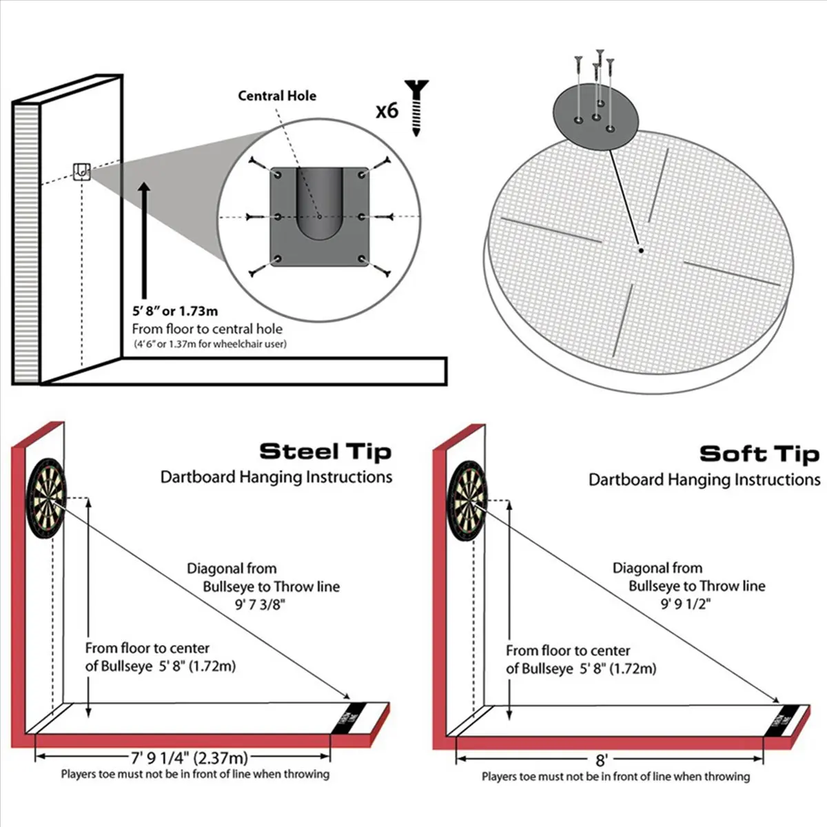【BUYERS】2X Wall Mounted Dartboard Holder Dartboards Mounting Bracket DartBoard Suspensions Stand Set Accessorys Holder