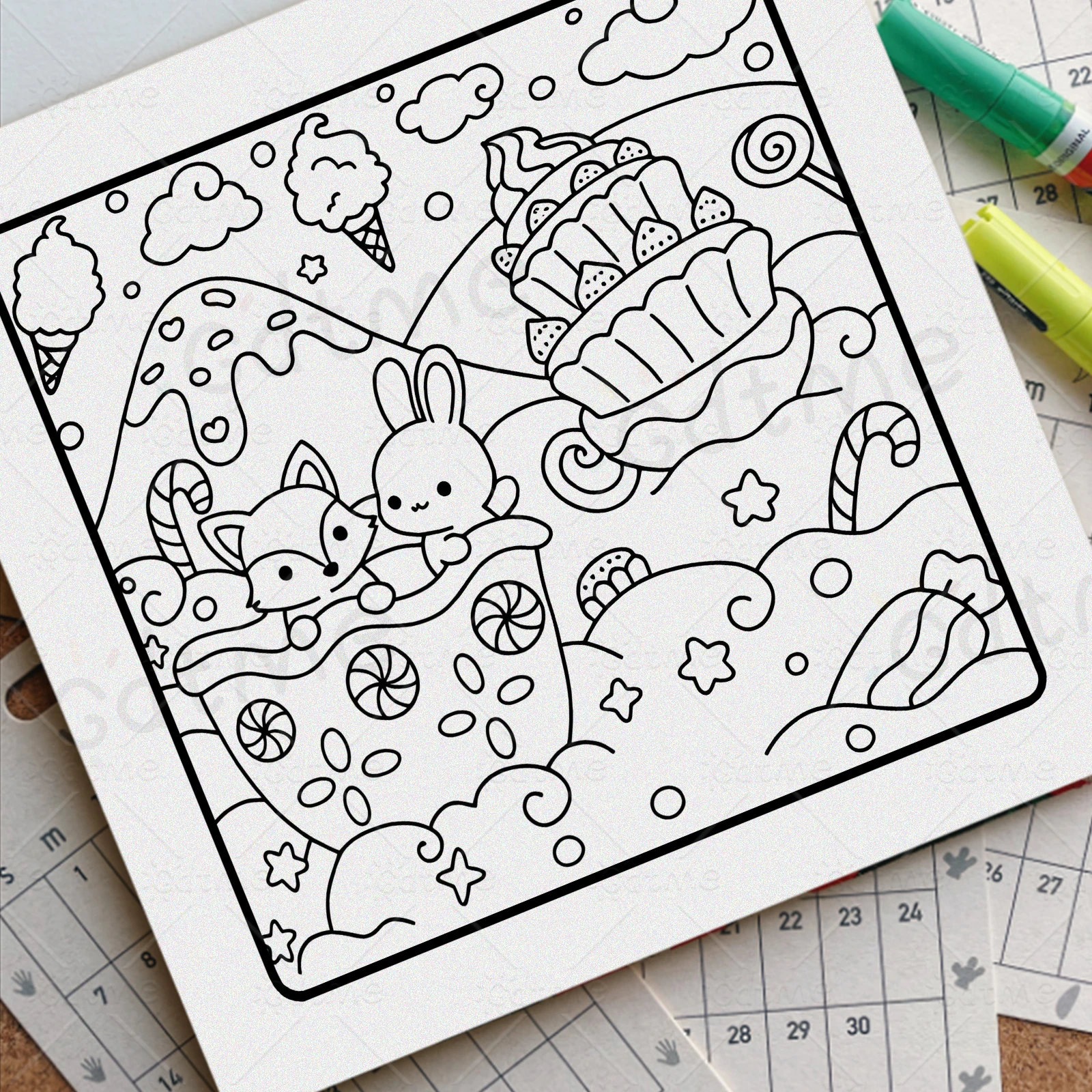 Süßes Familien-Malbuch – dickes Papier für Erwachsene und Teenager – Stressabbau, kreatives süßes Zeichenbuch, DIY-Geschenkidee – Detail 4
