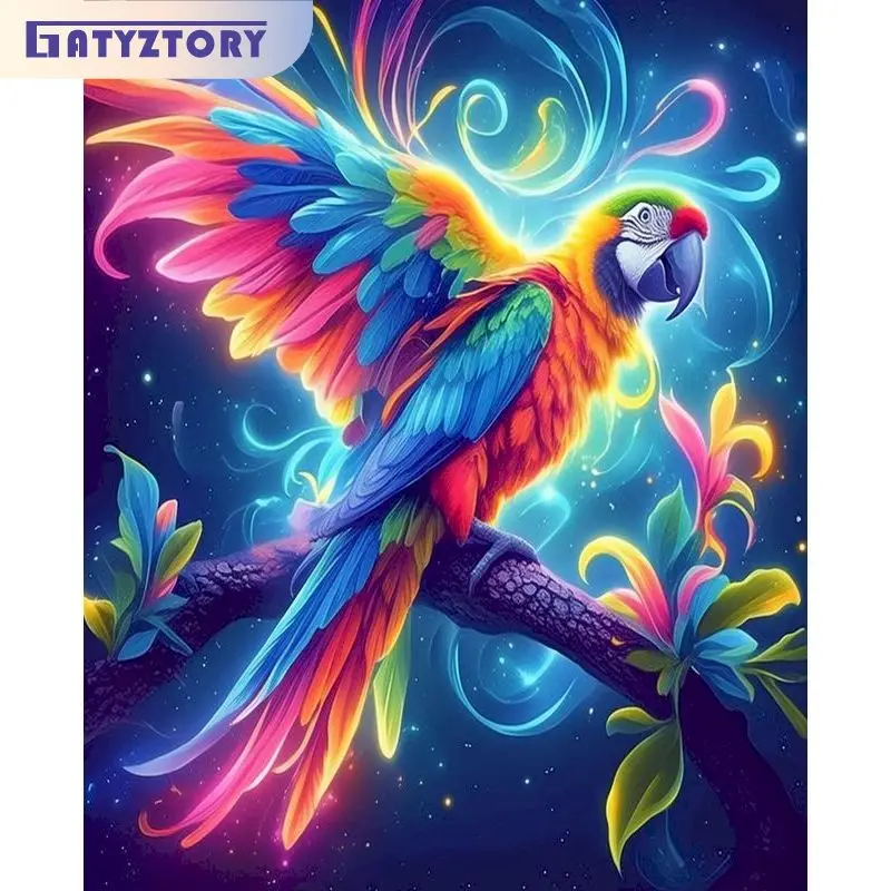 

Picture By Number Animal Kits DIY Painting By Numbers Colorful Parrot Drawing On Canvas HandPainted Home Decoration Ar