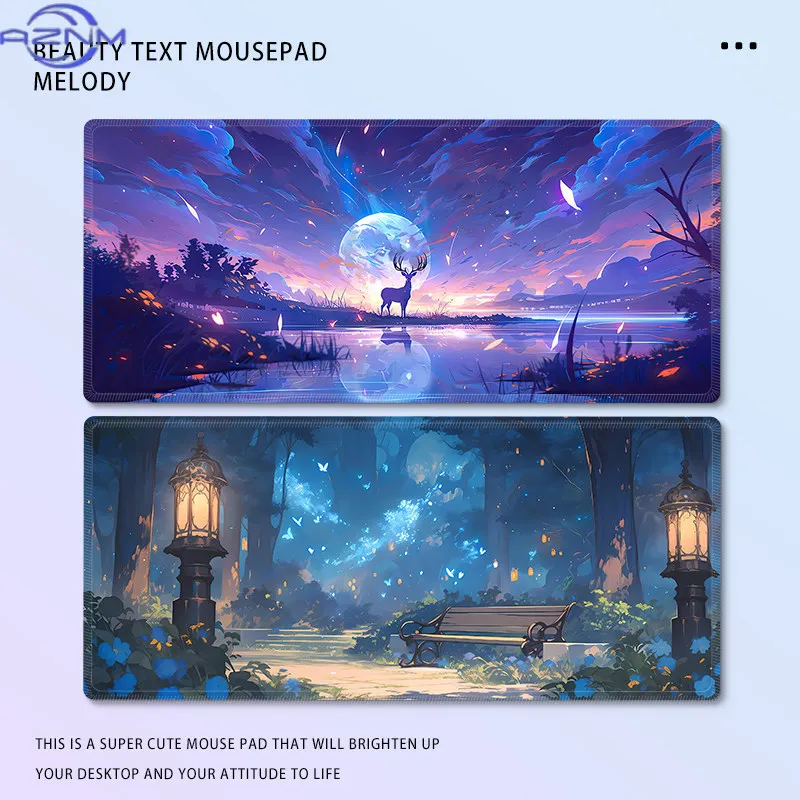 Healing Cartoon Landscape Mouse Pad Large Computer Desktop Pads Office Learning Games Keyboard Mouse Mat