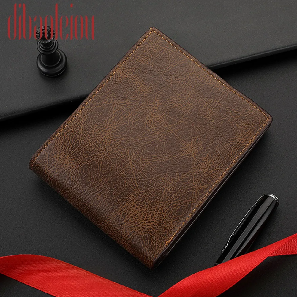 

New PU Leather Retro Men's Wallet Ultra Thin Soft Coin Purse Lightweight Slim Wallet Credit Card