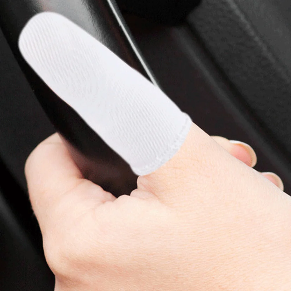 60 Pcs Pure Cotton Finger Cots Fingertip Protector Breathable for Protection Covers