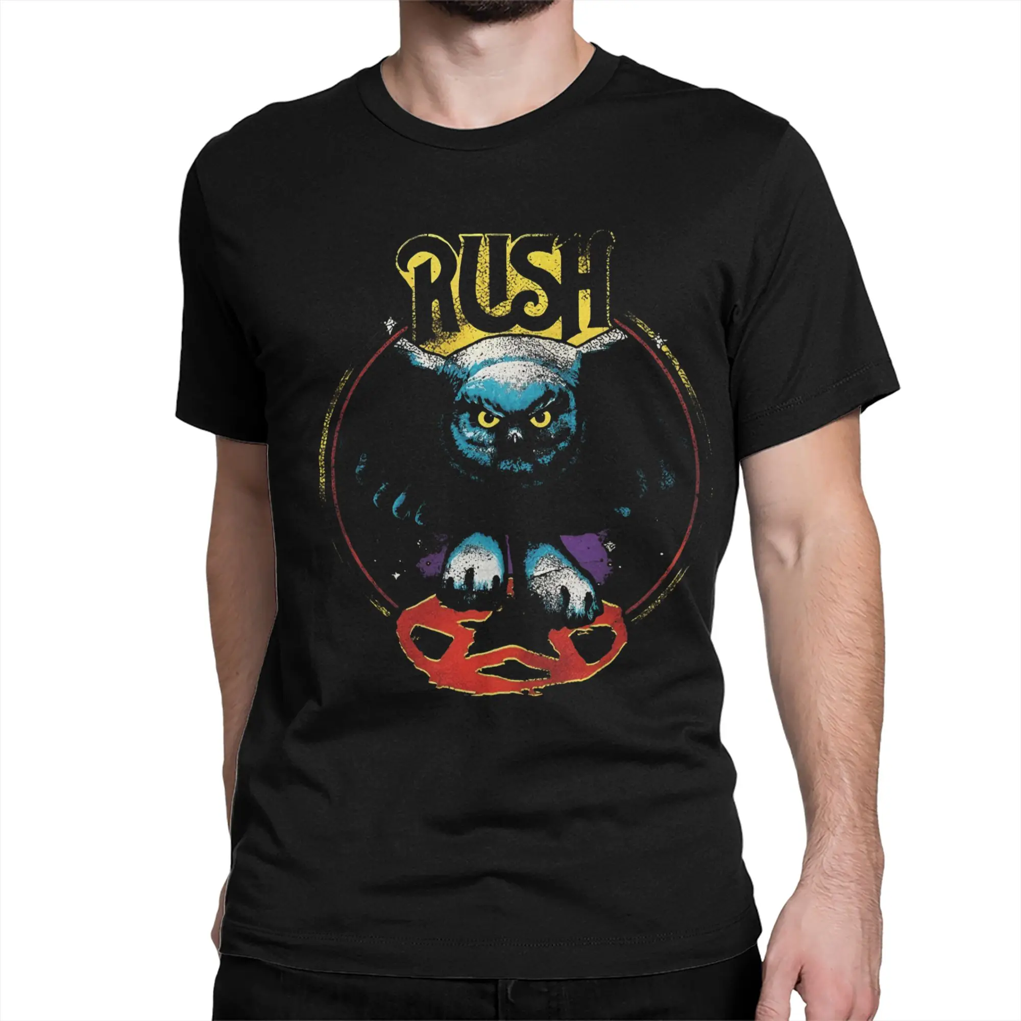 Novelty Rush Rock Band Fly By Night T-Shirt Men Women's Round Collar Cotton T Shirt  Short Sleeve Tee Shirt Printed Clothing