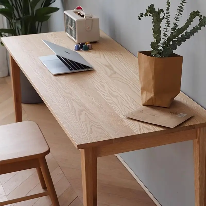 

ash log desk full solid wood rectangular student computer desk study table simple modern wall creative