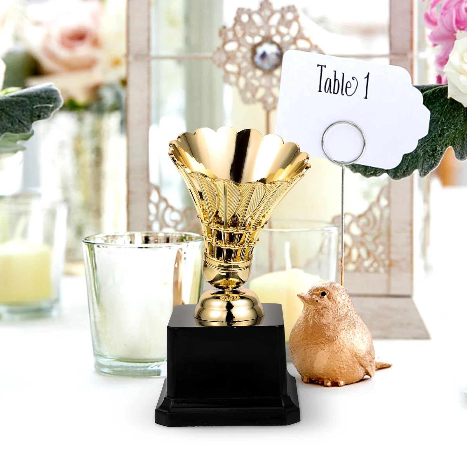 Badminton Match Trophy Creative Model Decor for Sports Champion Goldendoodle Ornament Children Toy Decorative Exquisite