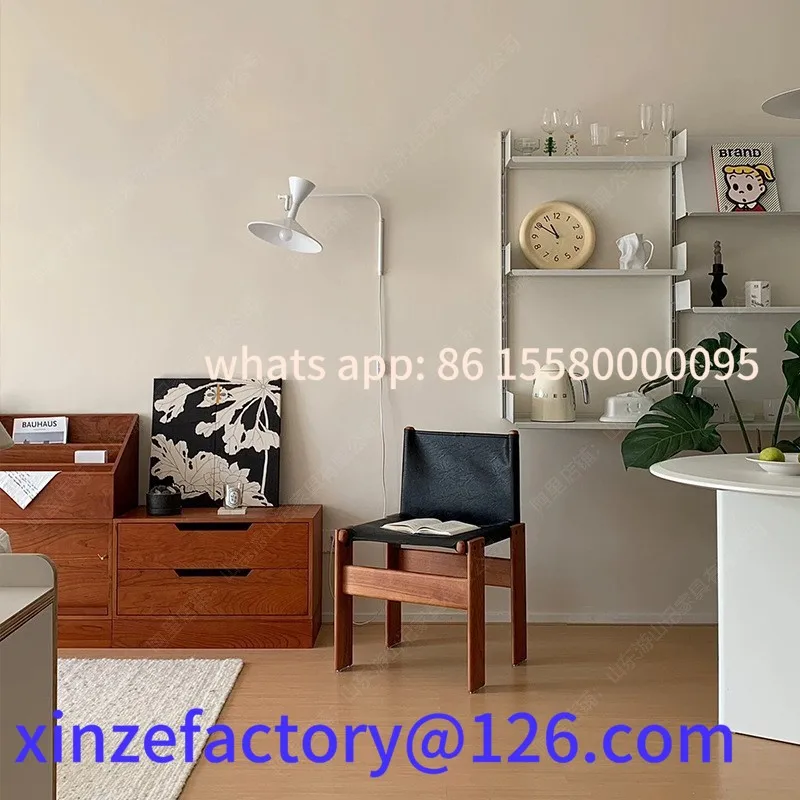 

Customizable Medieval Monk Chair Household Solid Wood Dining Chair Designer Homestay Industrial Style
