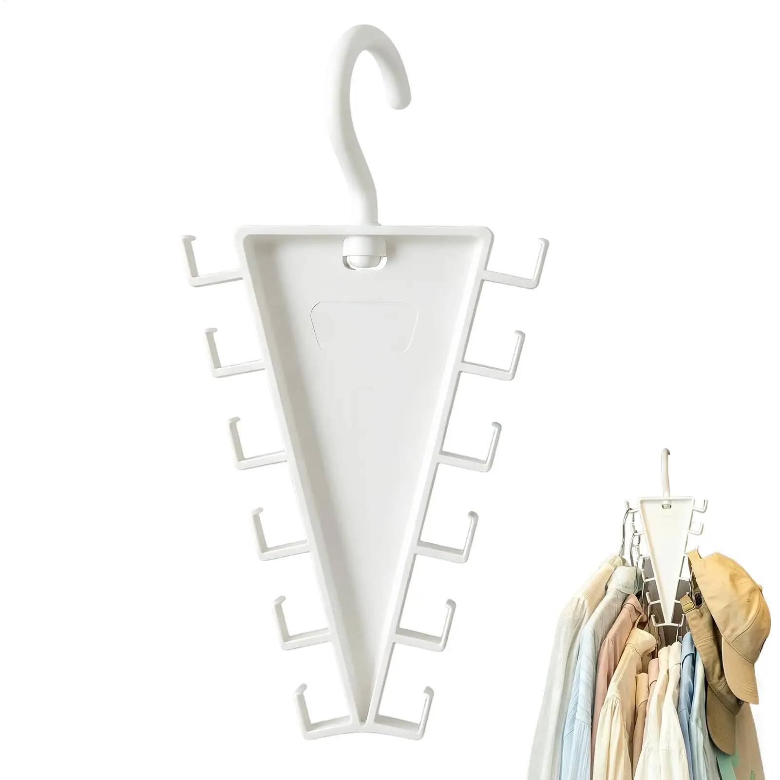 V Shaped Space Saving Hanger 12 Hooks Clothes Organizer Vertical Closet Storage Rack for Bedroom Wardrobe Hat Belt Scarf