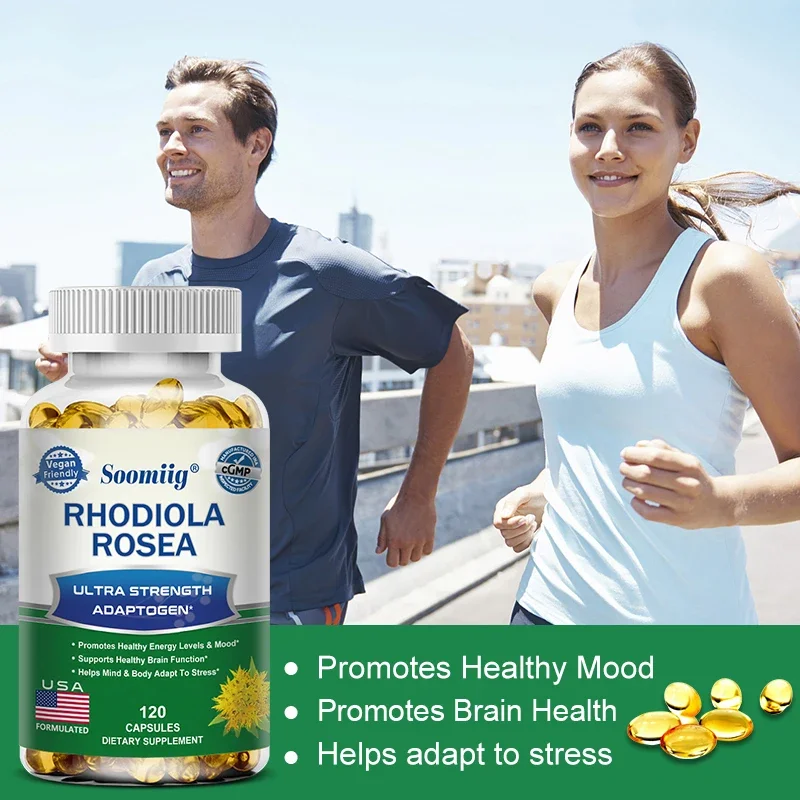 Rhodiola Rosea Capsules - Healthy Brain Function and Memory, High Strength Rhodiola Rosea Supplement, Non-GMO, Gluten-Free