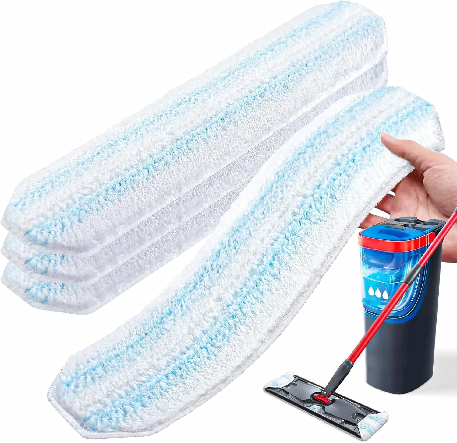 

Набор из 4 многоразовых насадок из микрофибры для плоских швабр, можно стирать в машине, подходят для всех типов напольных покрытий