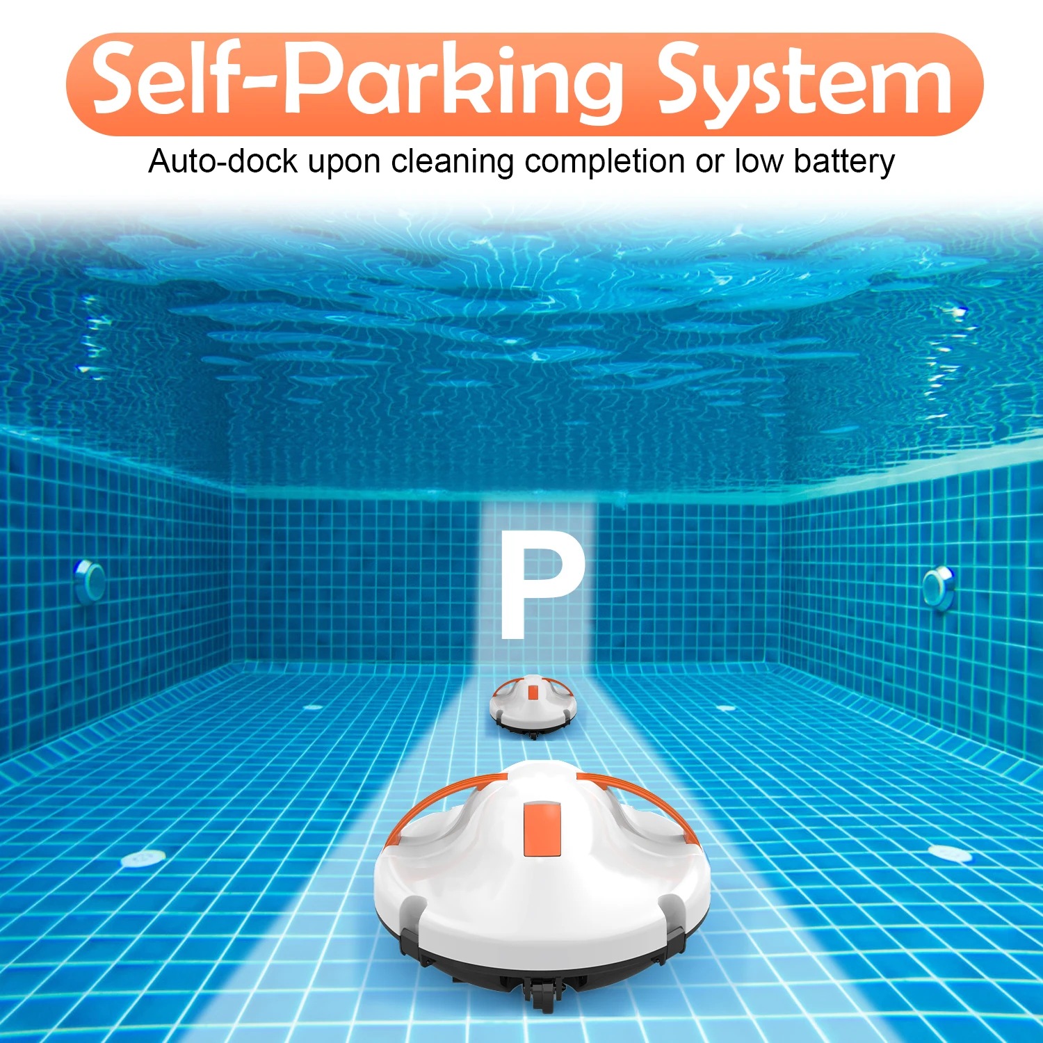 Robot per la pulizia della piscina Ricarica wireless App mobile Controllo remoto Aspirazione automatica delle acque reflue della piscina