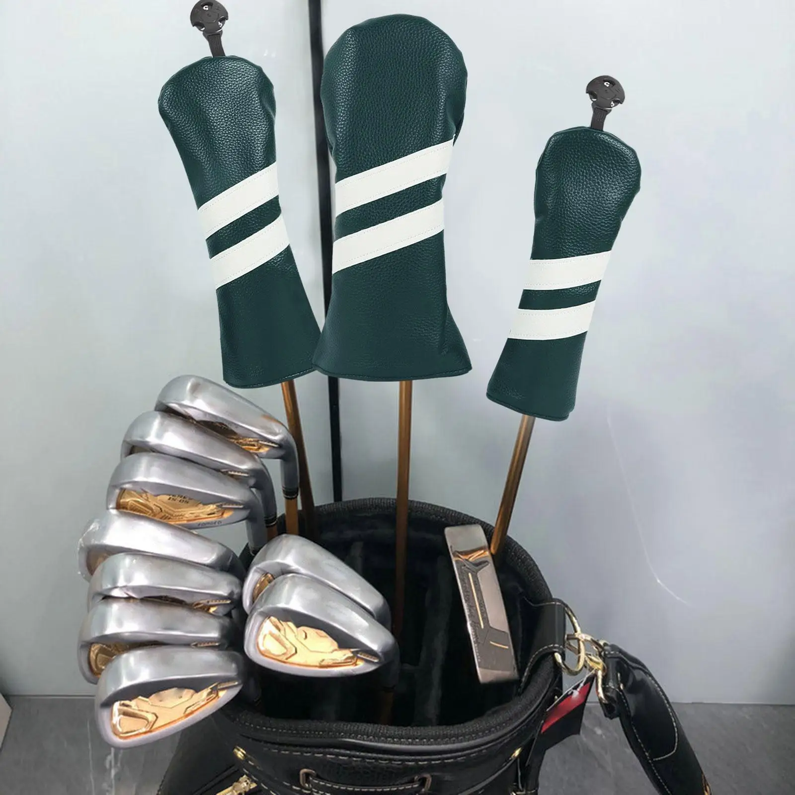 

3 Pieces Golf Wood Head Covers, Golf Head Covers for Golf Clubs, Portable with