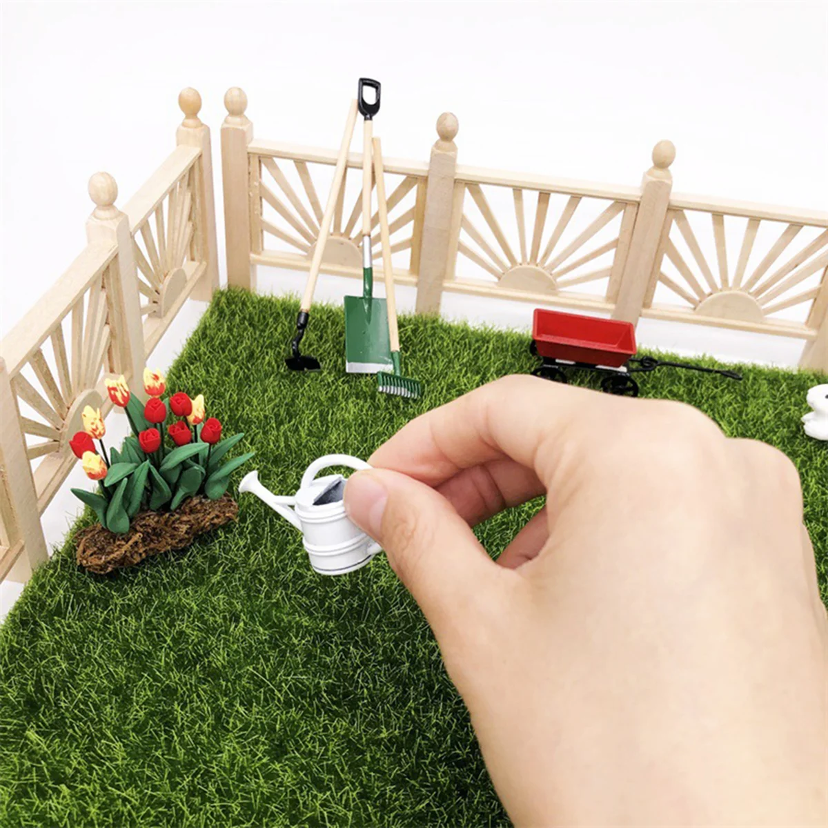 1 Set of Gardening Tools Miniatures Mini Farm Tools Kit Pocket Room Decorations for Girls Kids mini garden decor