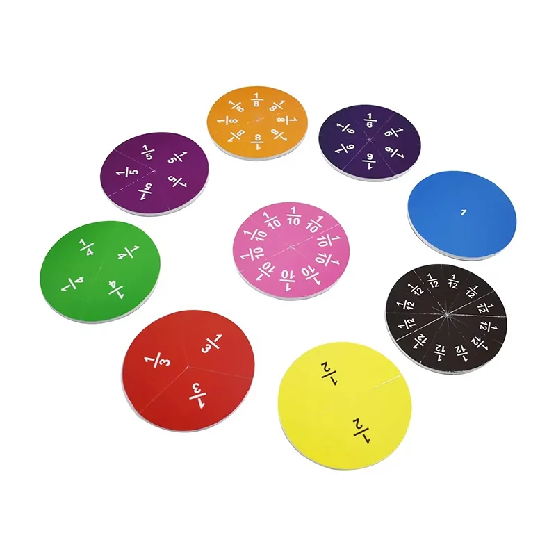 EVA Math Manipulatives Early Math Development Tool Round Shaped Fractions Set Montessori Math Toy For School Supplies Student