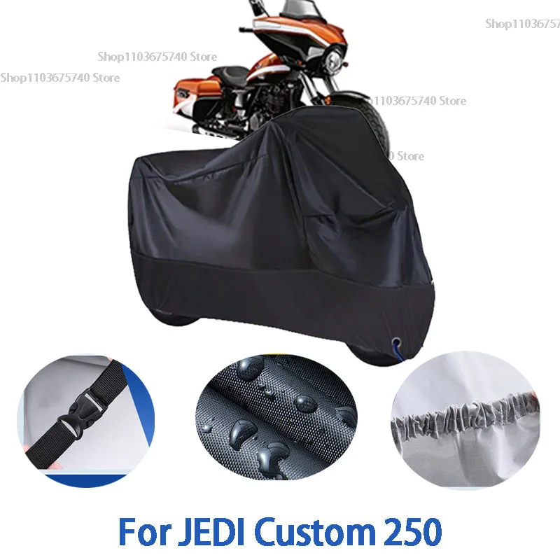 

Motorcycle Full Covers For JEDI Custom 250 Car Outdoors Sun Protection Dust No Ear Thickened Oxford Clothcover Accessories