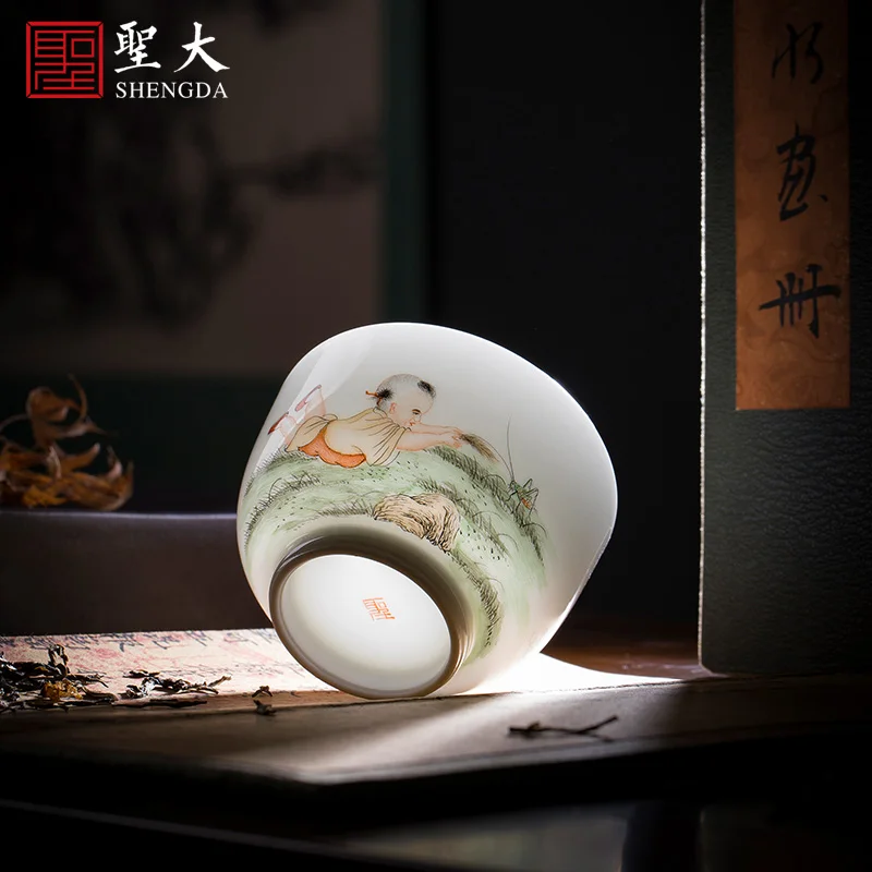 

|Santa teacups hand-painted ceramic kung fu new color boy tease worm set of jingdezhen tea cup master cup single cup hand