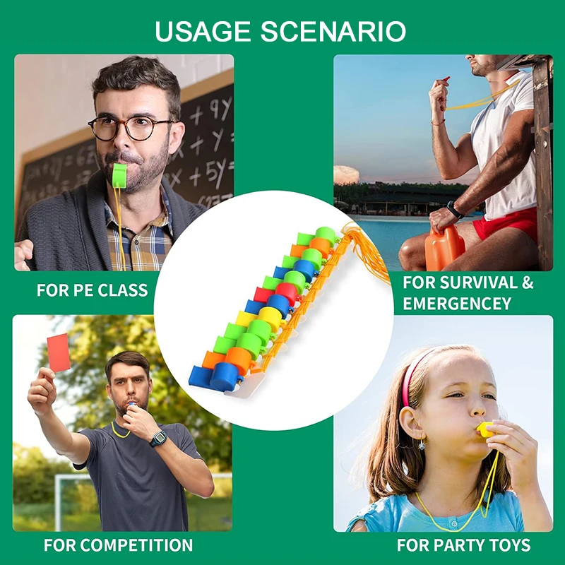 6–50 Stück bunte Plastikpfeifen, Geräuschgenerator, Jubelpfeife mit Trageband für Partygeschenke, Festival, Versammlung, Geschenk TMZ – Detail 2