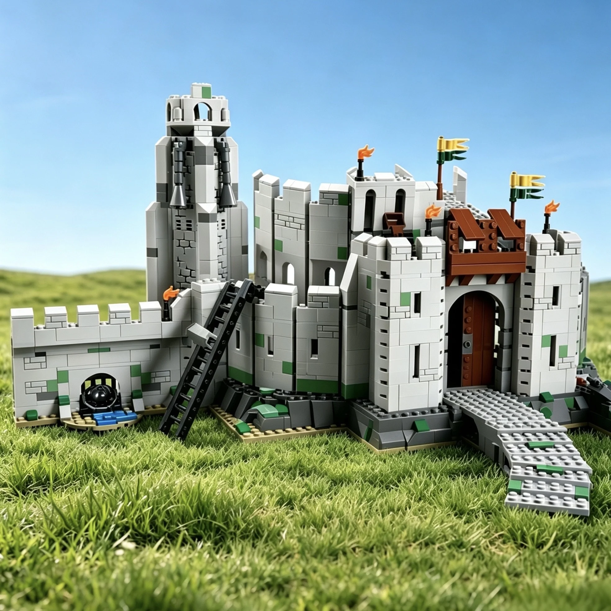 Bloques de Construcción de Castillo Medieval - Modelo de Escena de Batalla de Fantasía, Ladrillos de Ensamblaje DIY para Niños y Coleccionistas