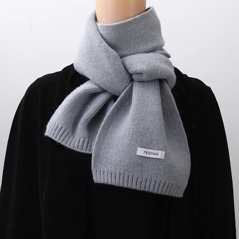 Scarf for Women 2024 New Korean Version Winter Ins Style Solid Color Knitted Warm and Versatile Student Winter Scarf