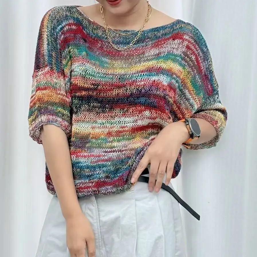 

300 г 6 шт. хлопчатобумажная нить в стиле Дуньхуан, чистый хлопок, пряжа для вязания ручной работы, красочный материал для одежды «сделай сам»