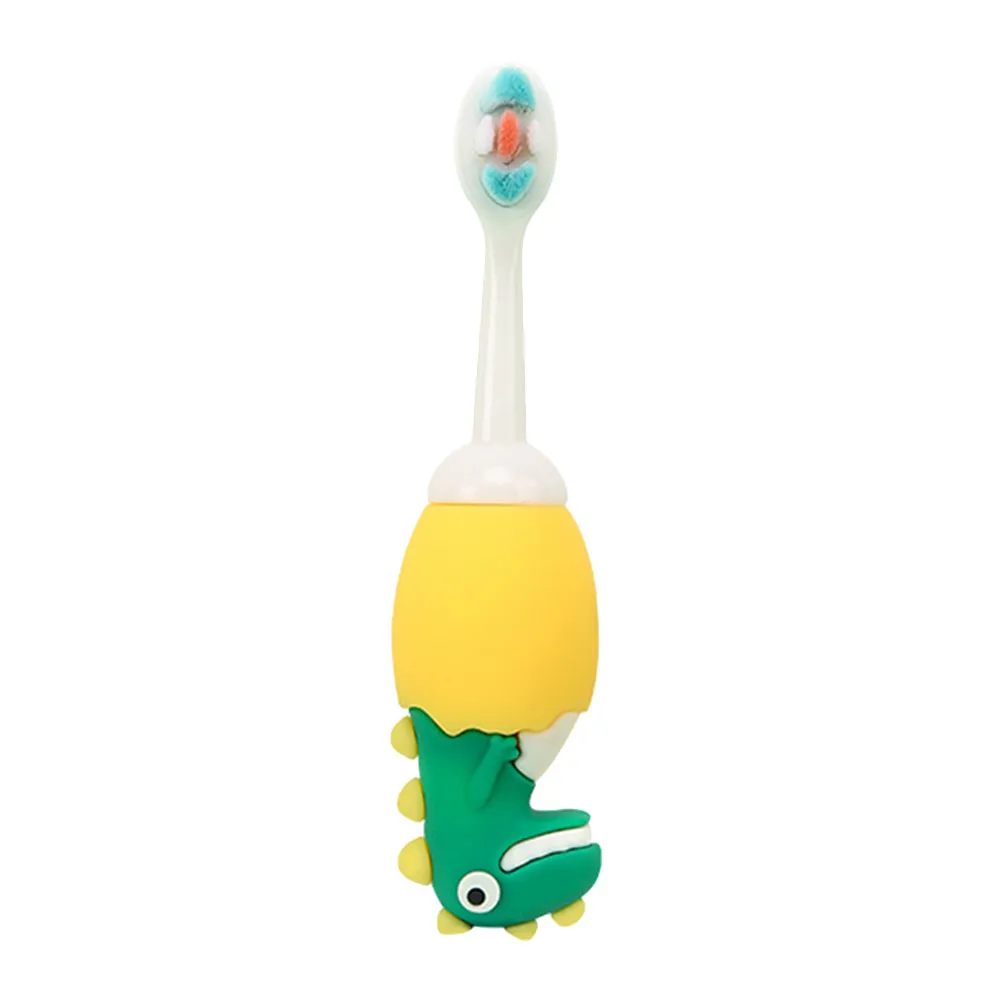 

Children Toothbrush Soft Silicone Bristles Dinosaur Cartoon Design for Baby Oral Cleaning Teeth Gum Tongue Stain Removal