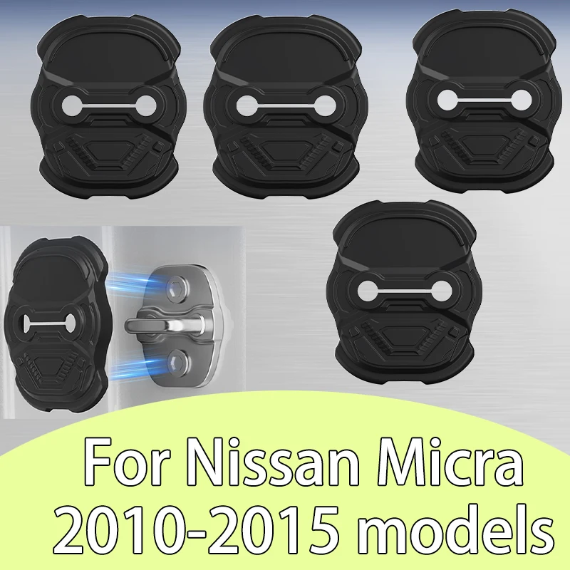 4Pcs Silicone Door Lock Covers For Nissan Micra 2010-2015 models Door Lock Protector Set Car Accessories Holiday gift