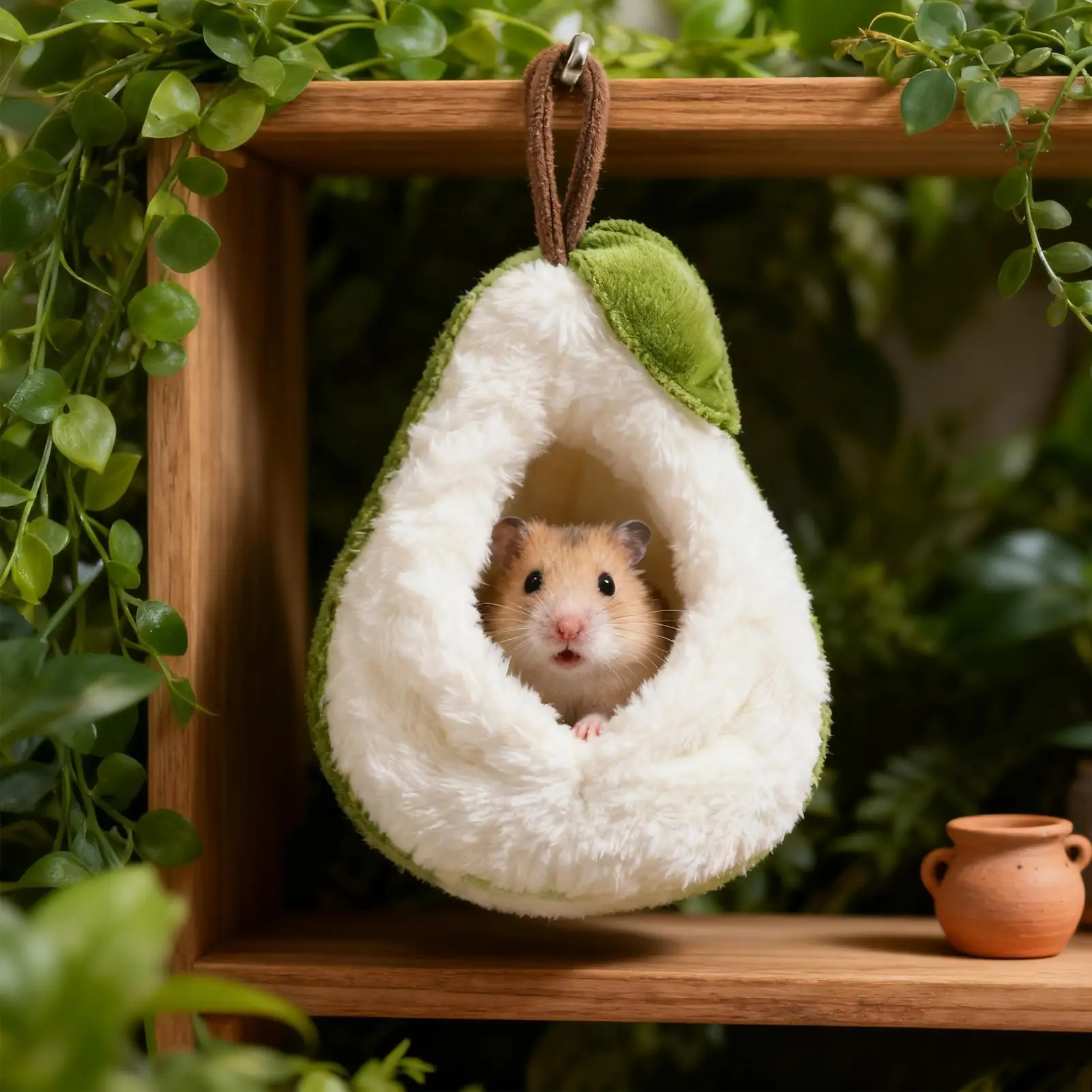 Hamster Bed Pet Nest Small Animals Accessories Hamster Cage Winter Warm Bed Hamster Plush Hammock Parrot Cage Pendant Decoration