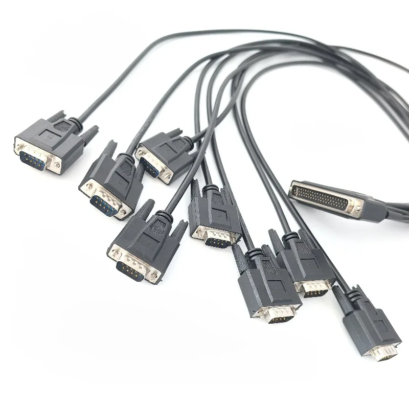 HDB62M DB9 CP-168U V2 Serial RS232 PCI 8-Port Card 62Pin to  8 x 9Pin Adapter Data Extension Cable 95CM