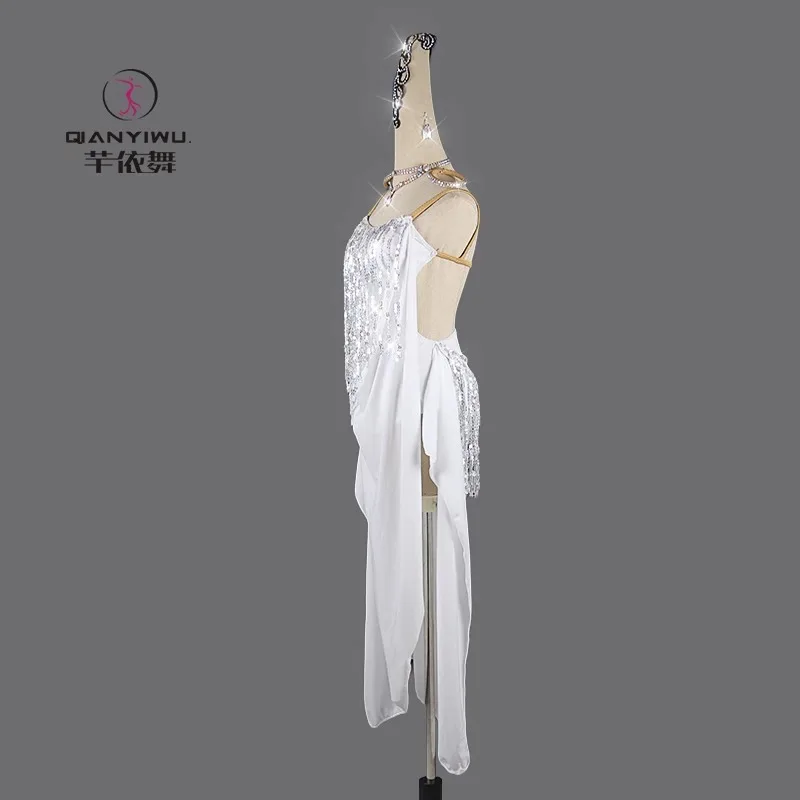 Dress For Dancing Sports Costume Women Latin Practice Dancewear Party Skirt Line Suit Competition Girl Stage Clothes Female Prom