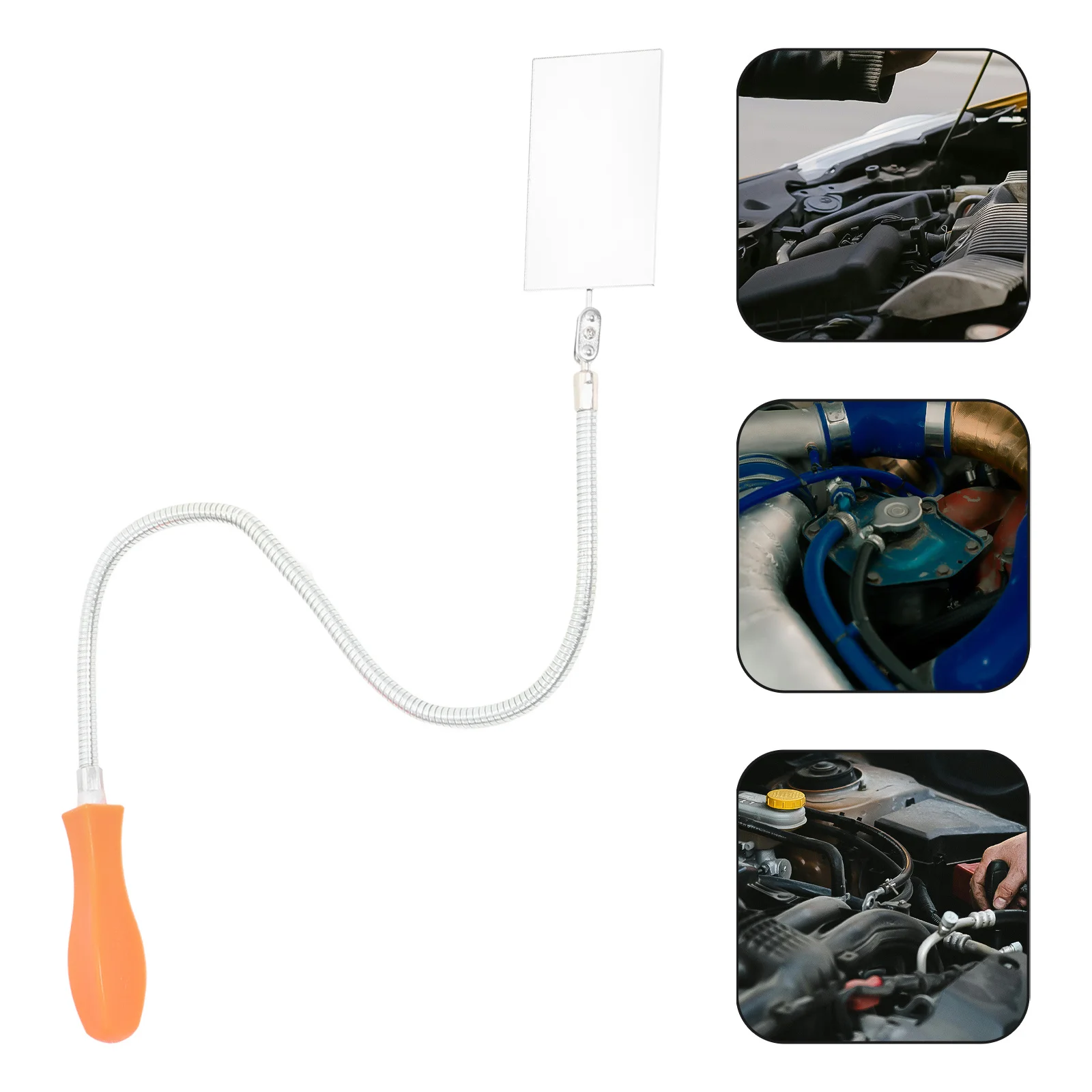 مرآة فحص تحت الجسم للسيارة 360 درجة قابلة للطي سطح عاكس مرن لإصلاح مقصورة المحرك للسيارات