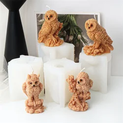 3D Owl Silicone Candle Mold DIY Cute Creative Animal Statue Novelty Decor Bird Decor Gifts Plaster Craft Resin Mold Home Decor