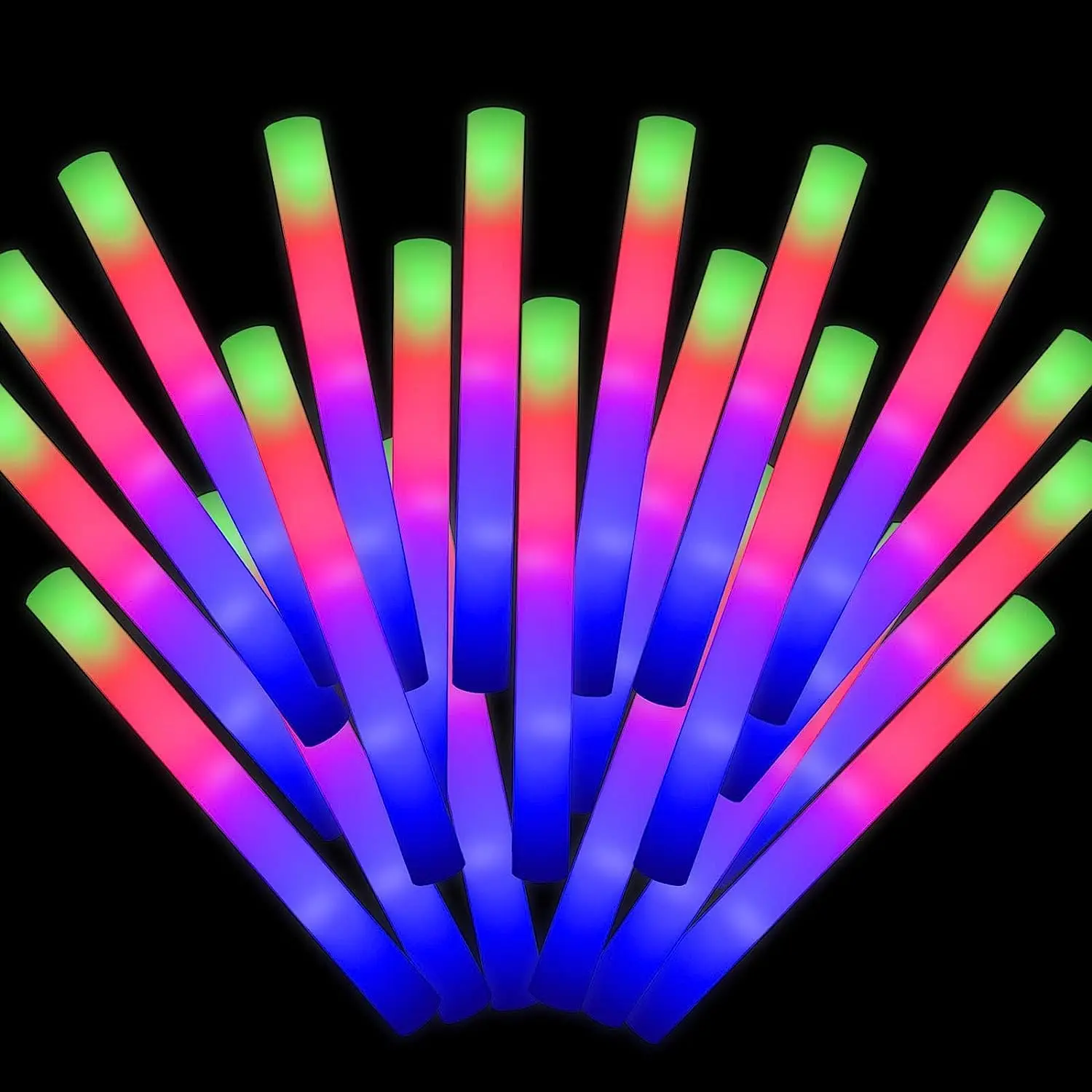 

42PCS Glow Sticks Bulk,LED Foam Sticks 3 Modes Flashing Glow in the Dark Light up Party Favors Supplies for Birthday,Wedding