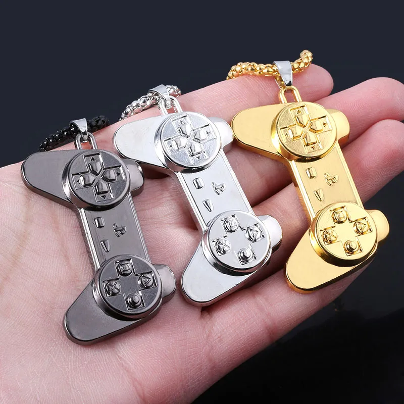 Punk Style Game Machine Handle Pendants Necklaces Hip Hop Sweater Chain Controller Hiphop Statement Jewelry Game Fans Gift