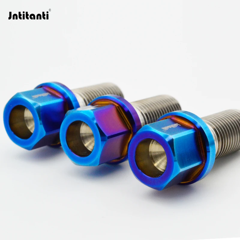 Jntitanti 10.9 Grade Gr.5 titanium Ti-6Al-4V ball seat Wheel Titanium Bolt 10ps/20ps M14*1.5 *28-45mmmm for Mercedes-Benz etc.