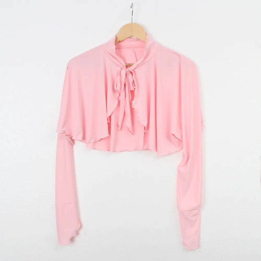 Mode Ultra-dünne Langarm Crop Top Anti UV Einfarbig Sonnencreme Ärmeln Kurze Bluse UV Schutz Eis Seide Schal fahren