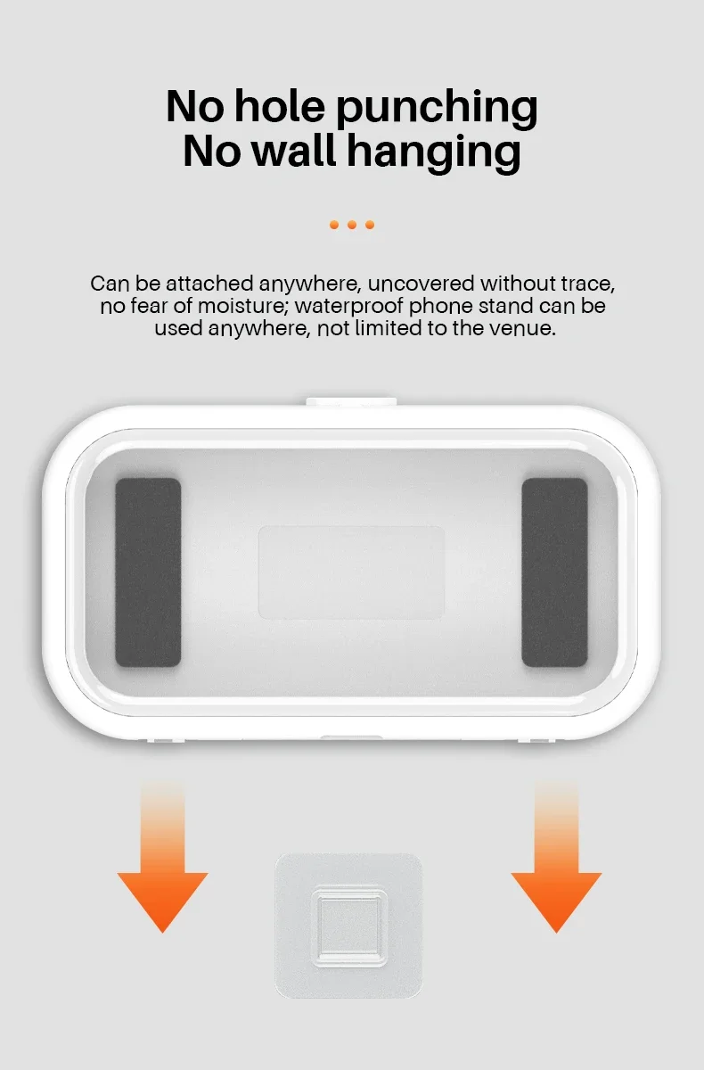 Neue Rotation Wasserdichte Badezimmer Telefon Wand Halterung Einstellbare Dusche Telefon Fall Stick auf Wand Bad Wc Telefon Halter – Detail 7