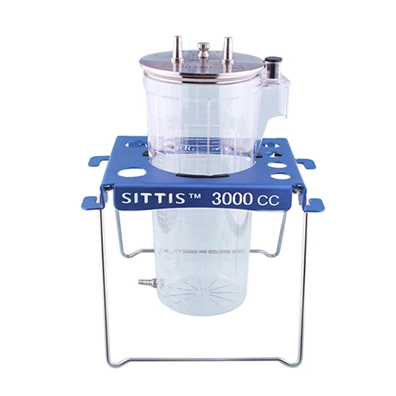 Autoclavable Fat Collection CanisterJar Fat Transplantation Filter System Fat Collection Canister With Stand