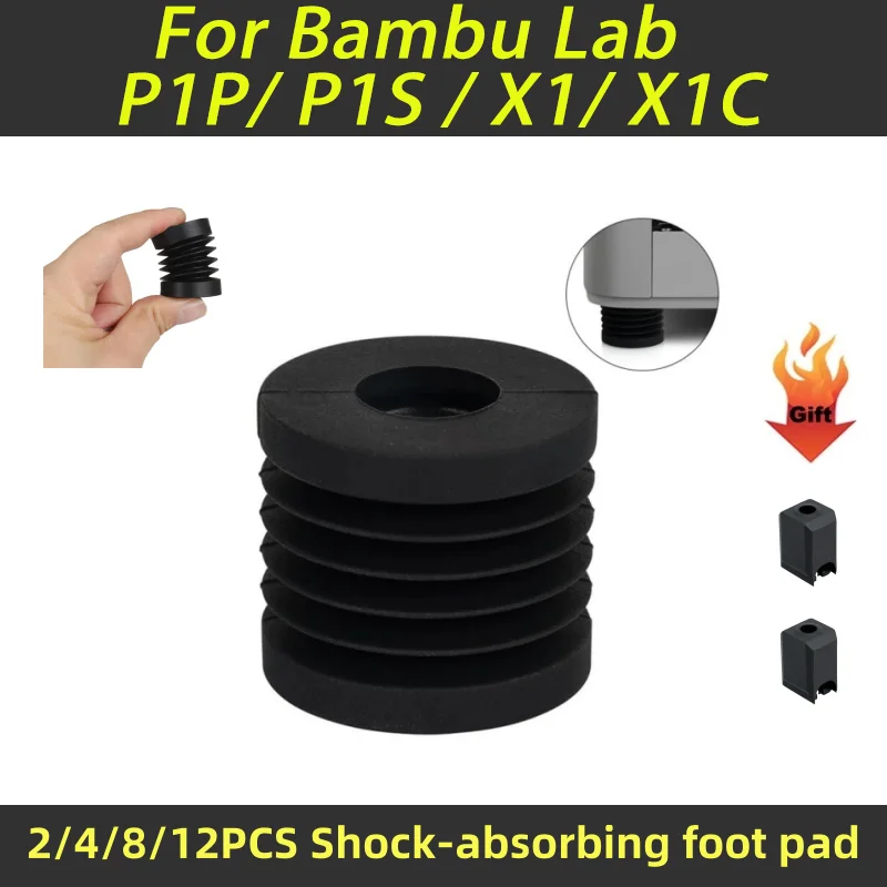 

For Bambu Lab X1/P1 Shock-absorbing Foot pad Upgrade Anti Vibration Feet Pad Anti-slip Anti-Shock Rubber Foot Pad Silicone Case