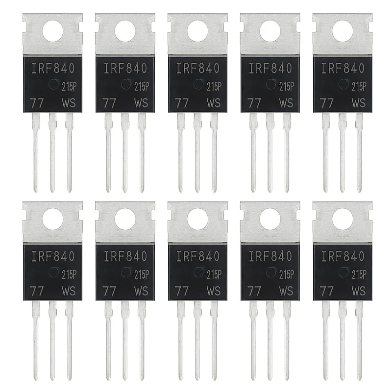 IRF840 IRF840N IRF840A IRF840PBF MOSFET Transistors 8A 500V N-Channel MOSFETS Transistor 8 Amp 500 Volt TO-220 Pack of 10
