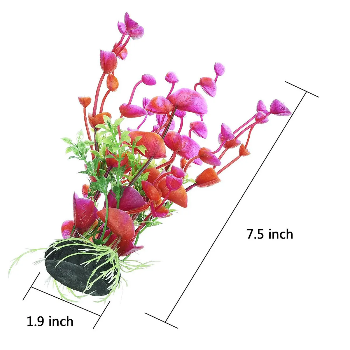 2Pcs Aquarium Plants Artificial Purple Red Plastic Fish Tank Decoration Enhances Visual Appeal Safe for Fish Aquarium Plants
