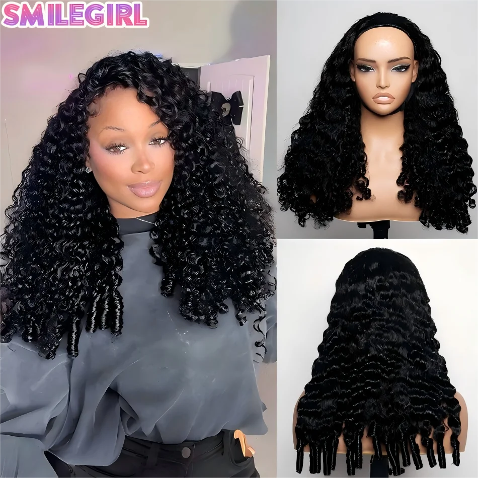

Полупарик из натуральных волос Burmese Curly, плотность 250%, 3 в 1, готовый к носке, бесшовный, с повязкой на голову, без клея, для начинающих, 30 дюймов