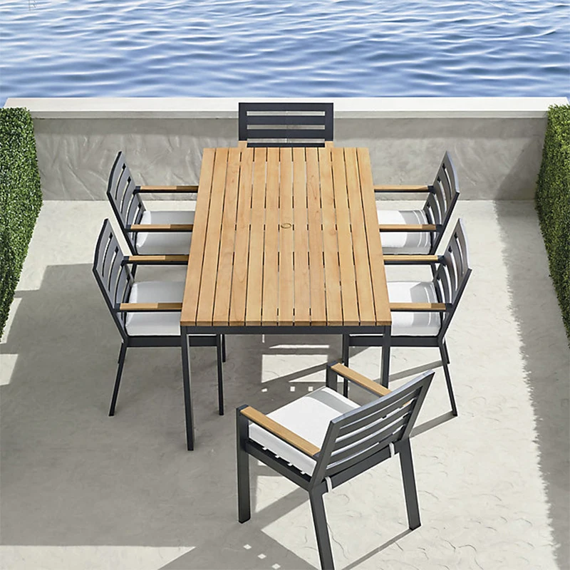 Modern Outdoor Aluminum Dining Table and Chair Set Versatile Extendable Furniture for Hotels and Gardens