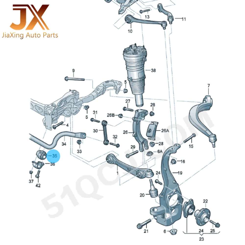 2 Stück Vordere Stabilisatorbuchsen, Anti-Roll-Stabilisator Gummibuchsen für A6 C5 A8 D2 A4 Q5 Passat Skoda Superb 4D0411327H – Detail 5