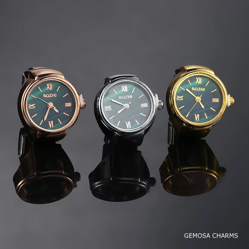 ساعة GEMOSA بإصبع دائري من الفولاذ المقاوم للصدأ، وصلة ساحرة إيطالية، ساعة كوارتز كلاسيكية، خاتم مجوهرات عصرية للرجال والنساء #2