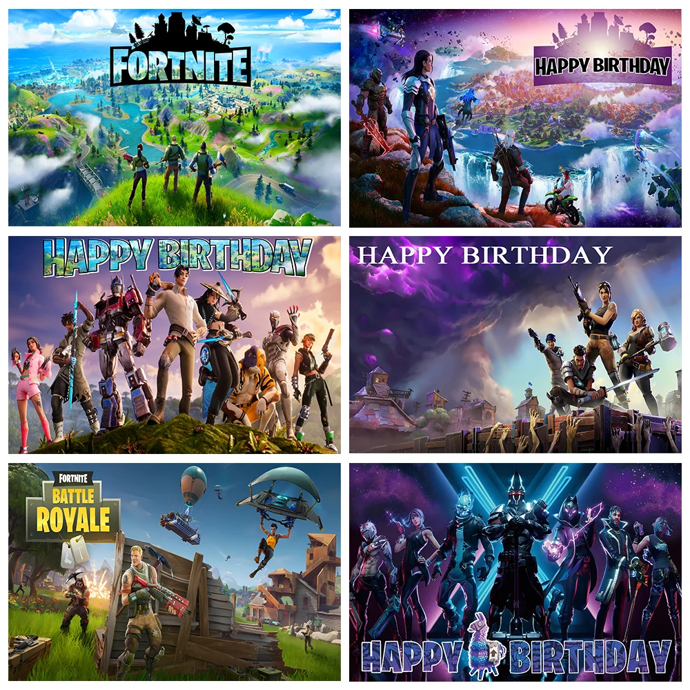 Fortnite Shooting Game Birthday Party Supplies Backdrop Hot Game Poste Boy Decoration Background Photography Props Kid Gifts