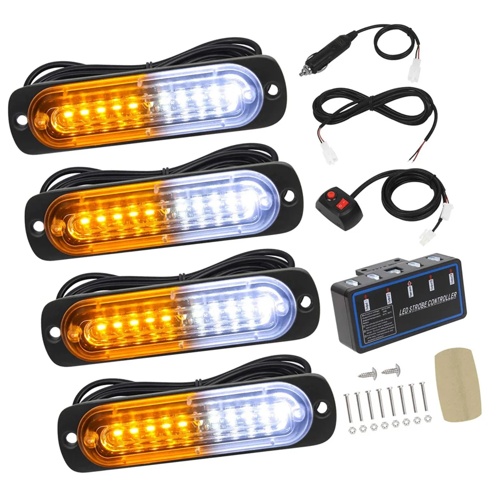

Suitable For most vehicles with 12 V to 24 V DC power system, such as trucks and SUVs LED Strobe Light Amber and White