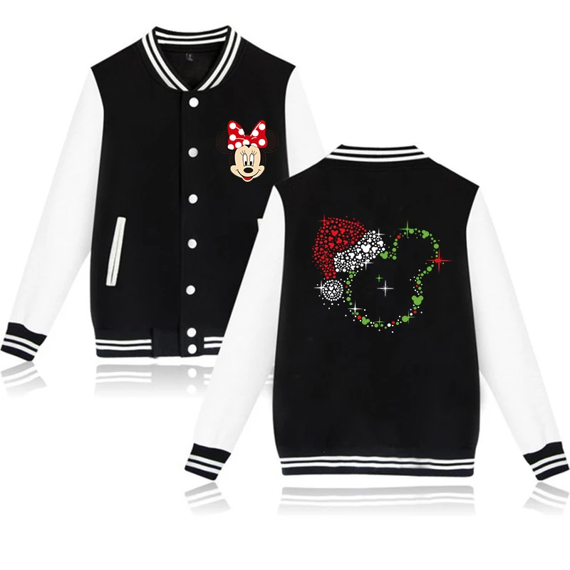 90s Hoody Men Women  Baseball Jacket Disney Mickey Minnie Mouse Hoodie Clothes Kid Girl Boy Jackets Sweatshirt Baby Top Children