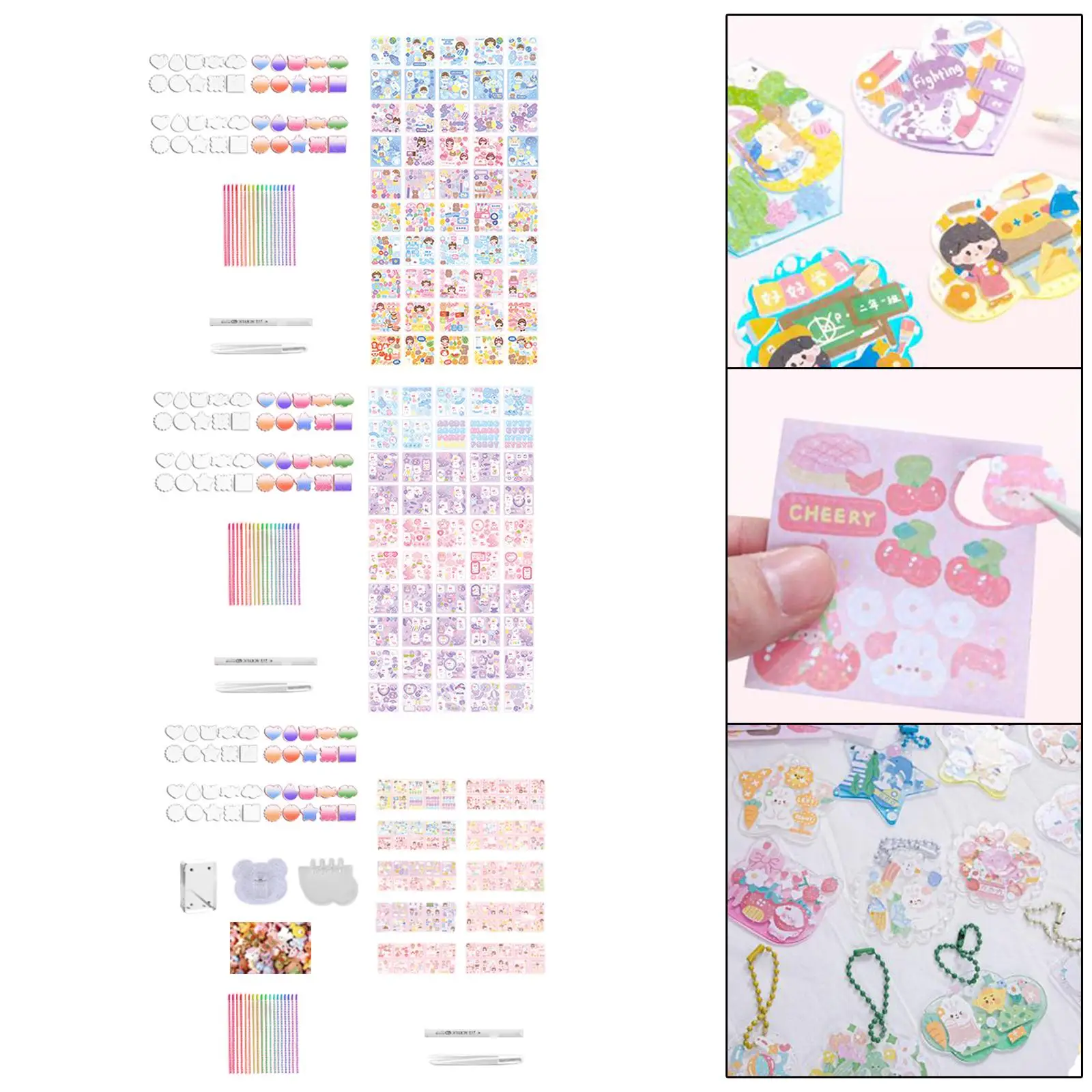 Goo Card Stickers for Girls, DIY Gifts for Kids and Adults, Cute Colorful